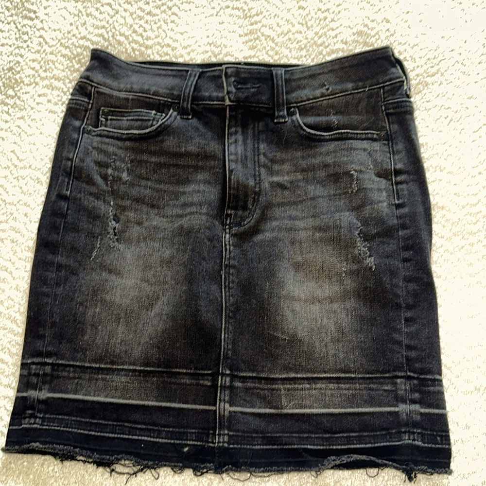 Black denim American eagle skirt